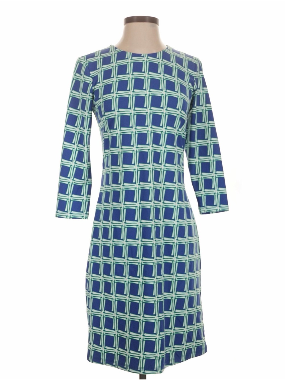 J. McLaughlin Catalina Bamboo Grid Pattern Dress Large